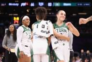Nika Muhl celebrating with Skylar Diggins-Smith - Source: Getty